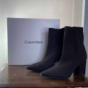 Calvin Klein Women’s Mirela Pointy Toe Slip-On Sock Dress Booties